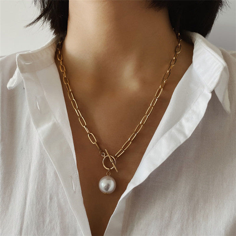 Quality Punk Simulated Pearl Pendant Necklaces for Women