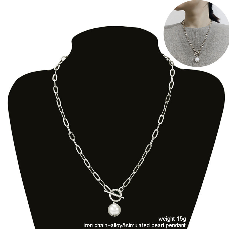 Quality Punk Simulated Pearl Pendant Necklaces for Women