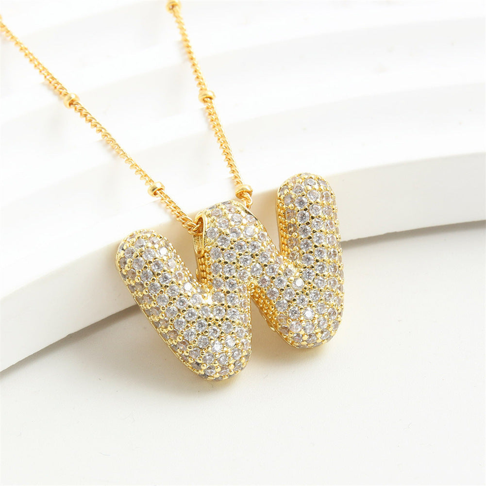 Letter Pendant European And American Bubble Graceful And Fashionable 26 English Letter Necklace