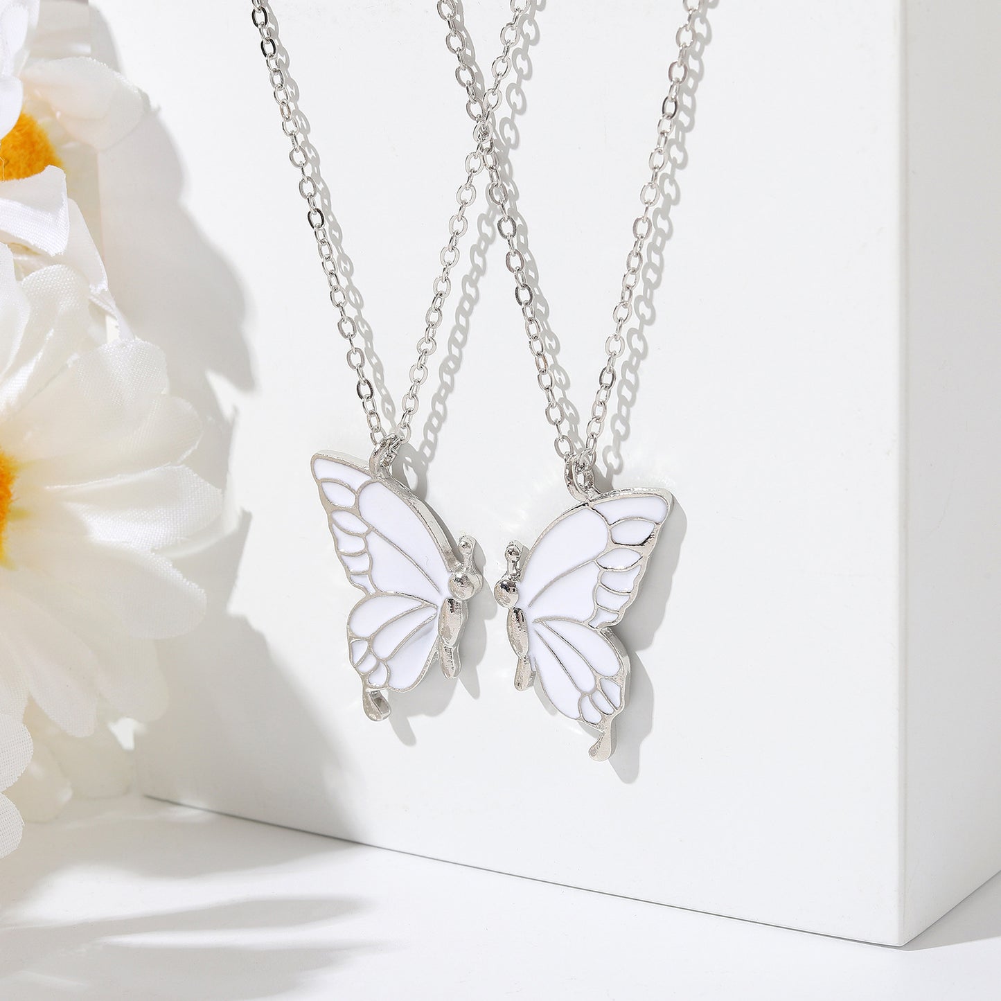 A Pair Of Detachable Butterfly Couple Necklaces