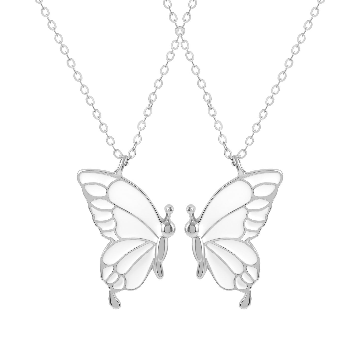 A Pair Of Detachable Butterfly Couple Necklaces