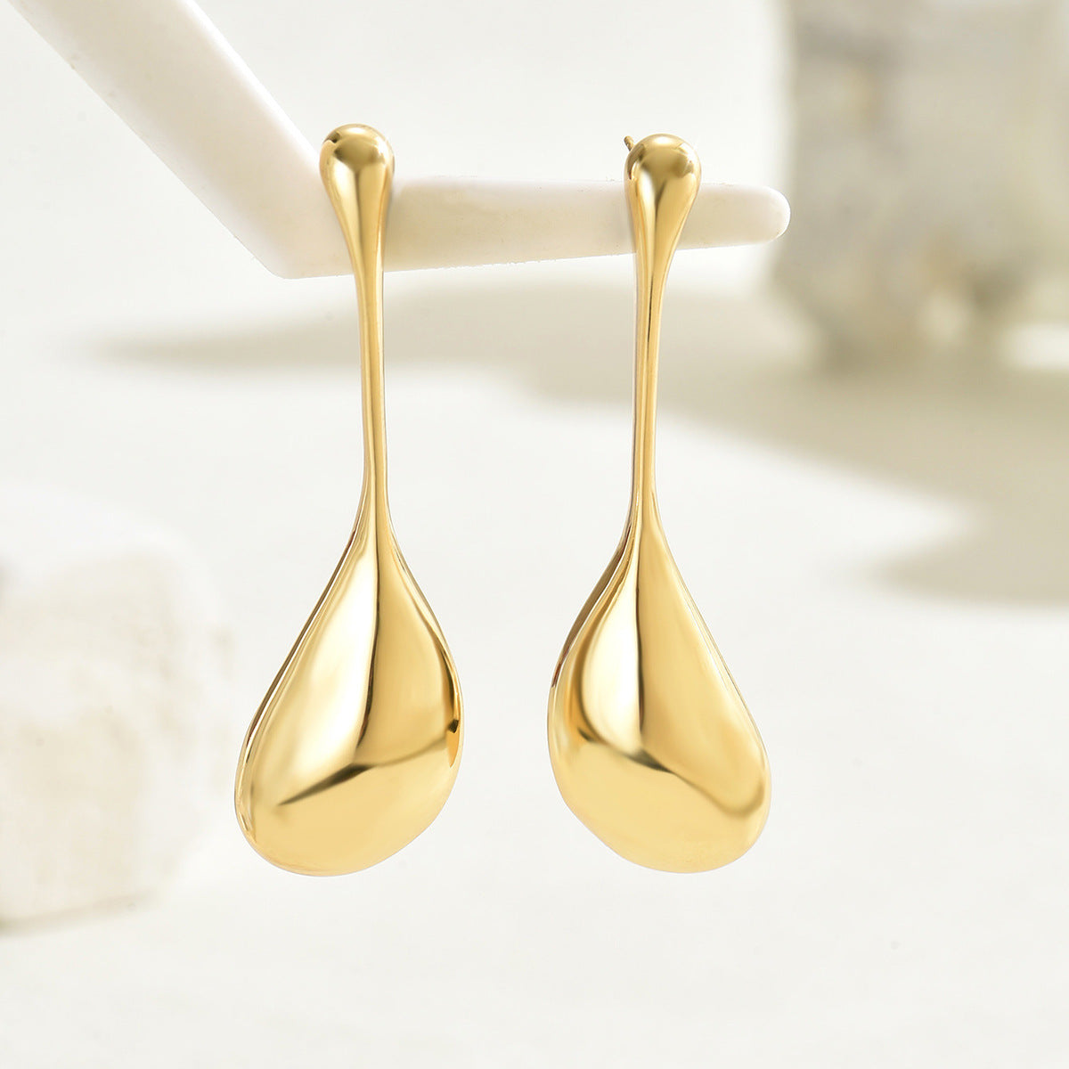 Fashion Geometry Pattern Water Drop Female Personalized Minority Irregular Design Versatile Earrings