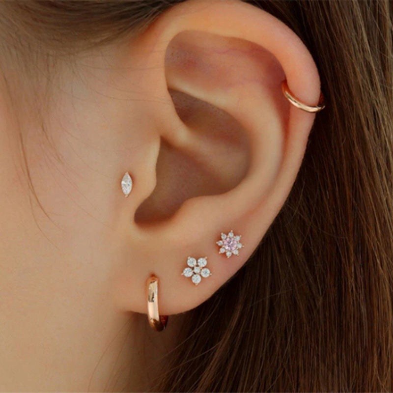 Flat Head Thread Piercing Cartilage Ear Studs