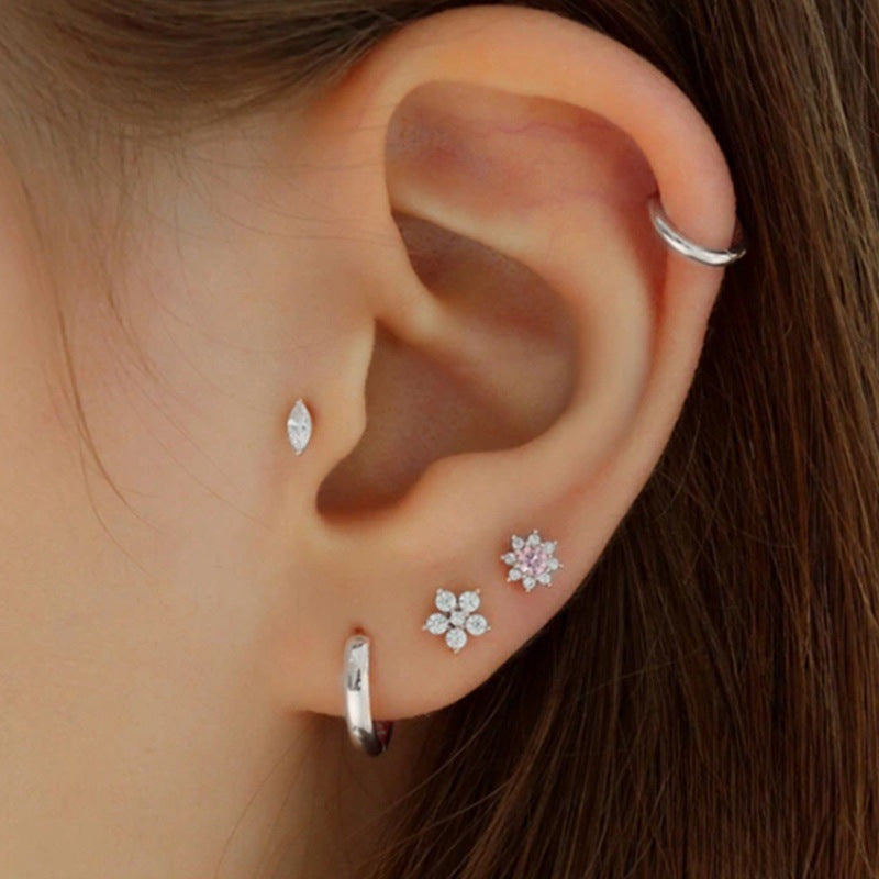 Flat Head Thread Piercing Cartilage Ear Studs