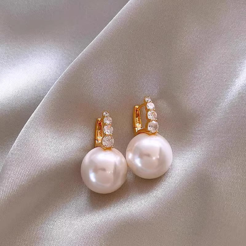 Pearl Earrings Simple Elegance Retro Ear Silver Needle