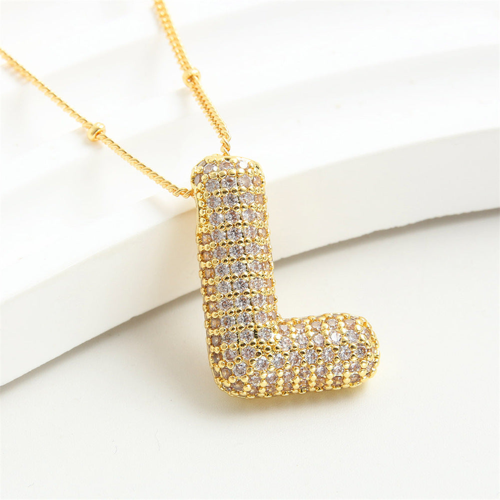 Letter Pendant European And American Bubble Graceful And Fashionable 26 English Letter Necklace