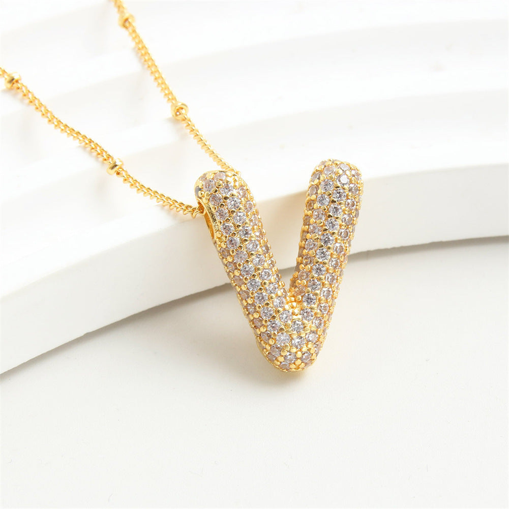 Letter Pendant European And American Bubble Graceful And Fashionable 26 English Letter Necklace