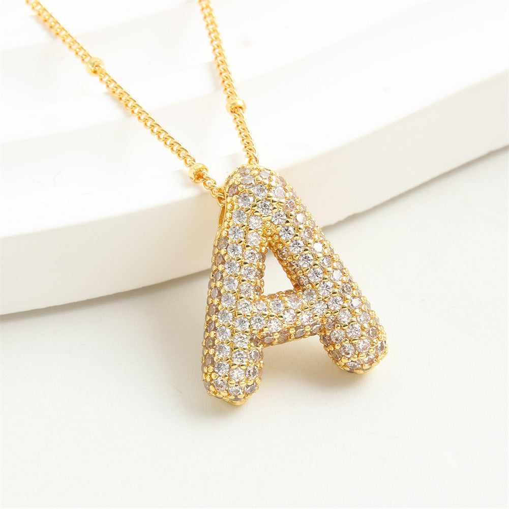 Letter Pendant European And American Bubble Graceful And Fashionable 26 English Letter Necklace